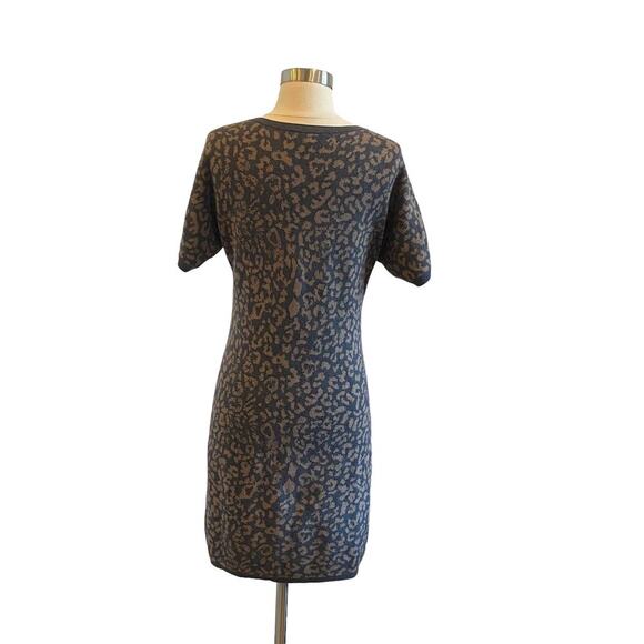 Ann Taylor Loft Leopard Animal Print Short Dolman Sleeve Sweater Dress - Picture 10 of 12